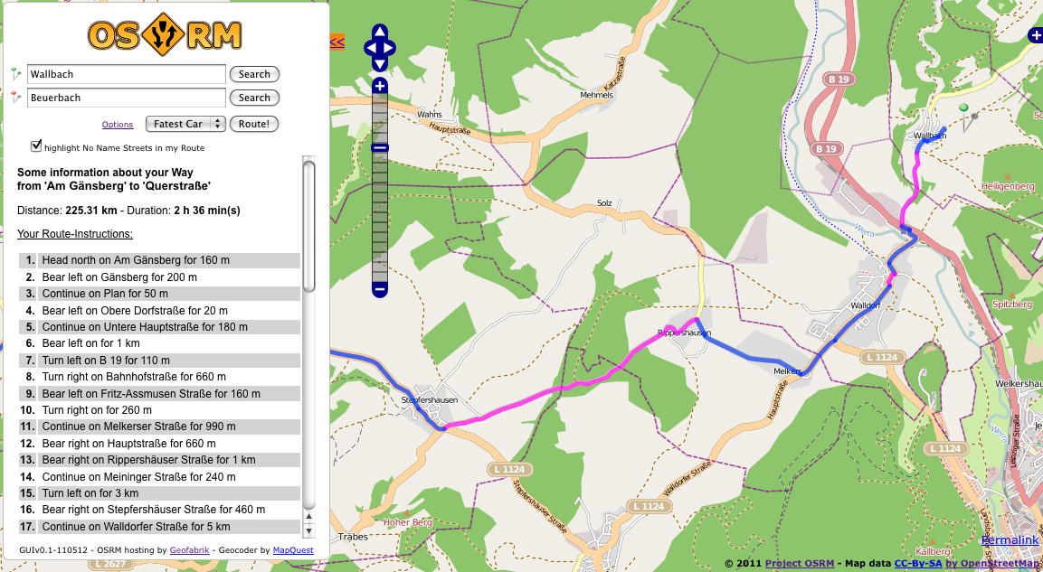OSRM Screenshot