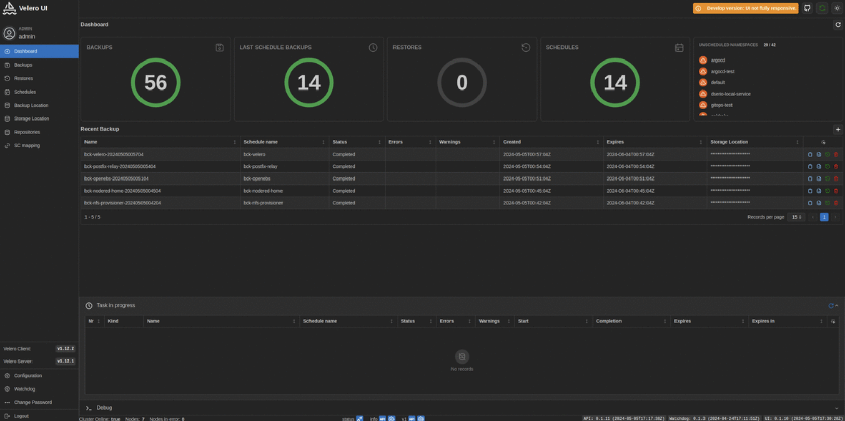 Velero Screenshot