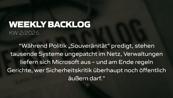 Weekly Backlog KW 2/2026