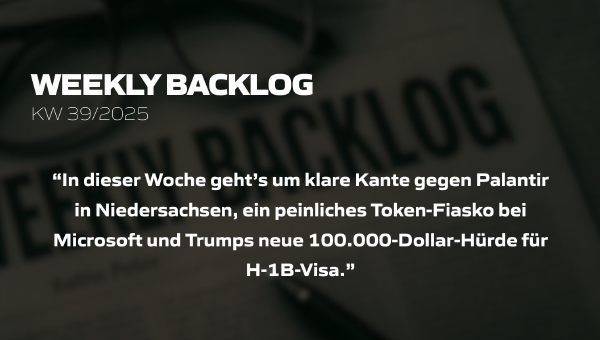 Weekly Backlog KW 39/2025