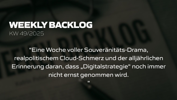 Weekly Backlog KW 49/2025