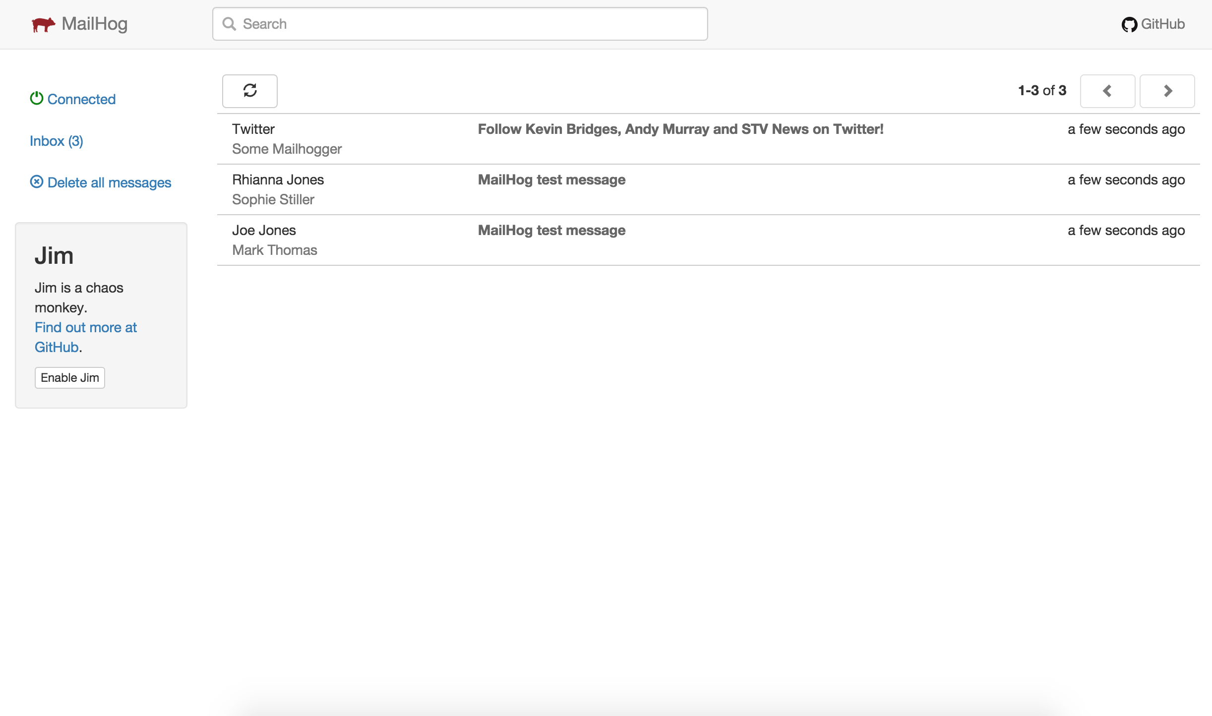 MailHog Screenshot