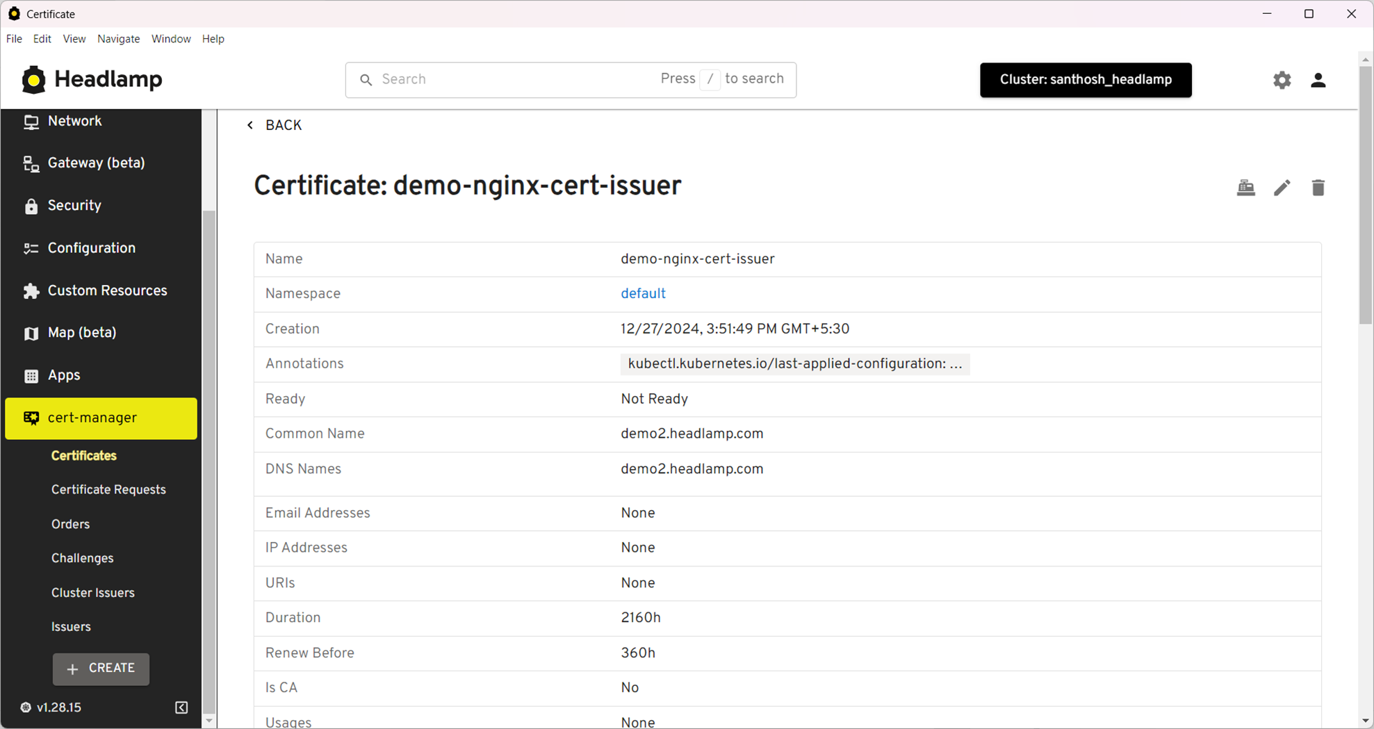 Cert-Manager Screenshot