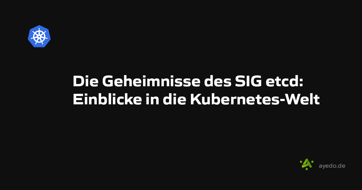 The Secrets of SIG etcd: Insights into the Kubernetes World