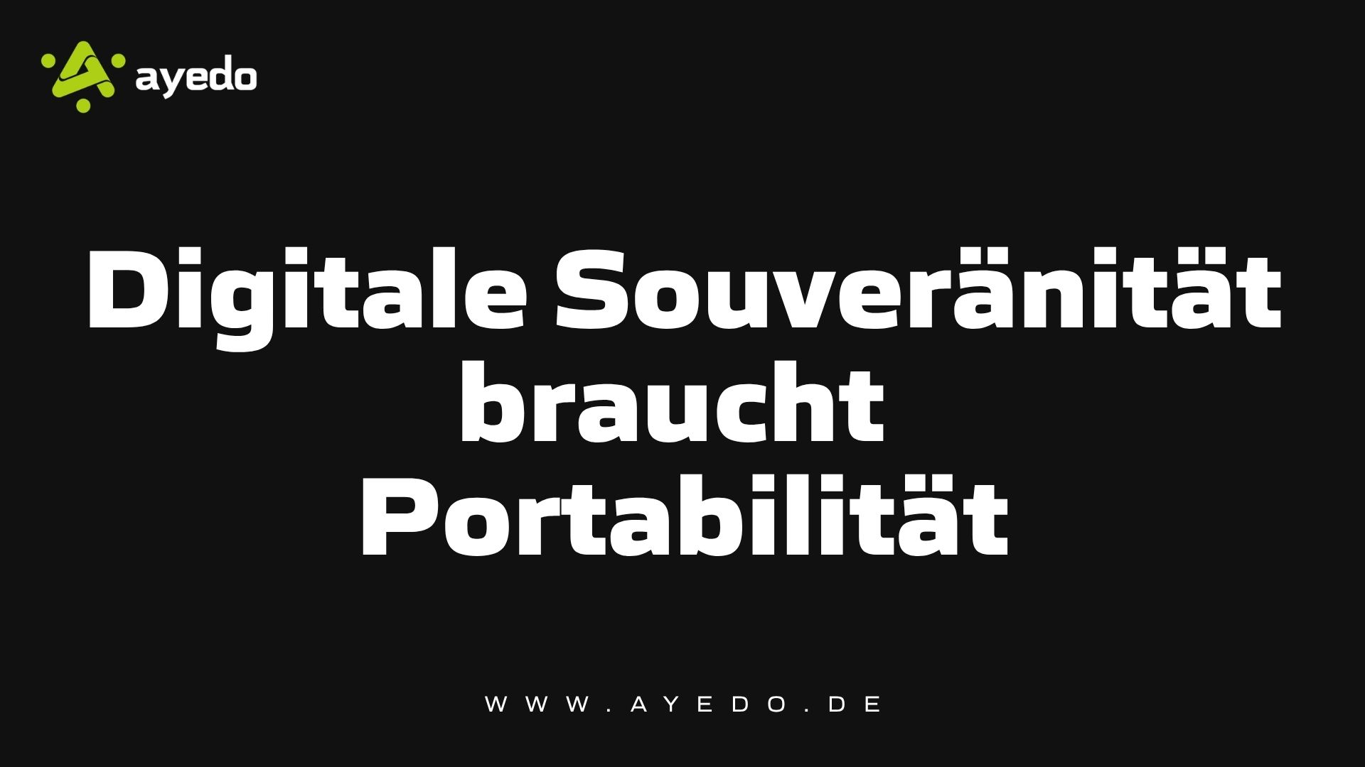 Digital Sovereignty Requires Portability