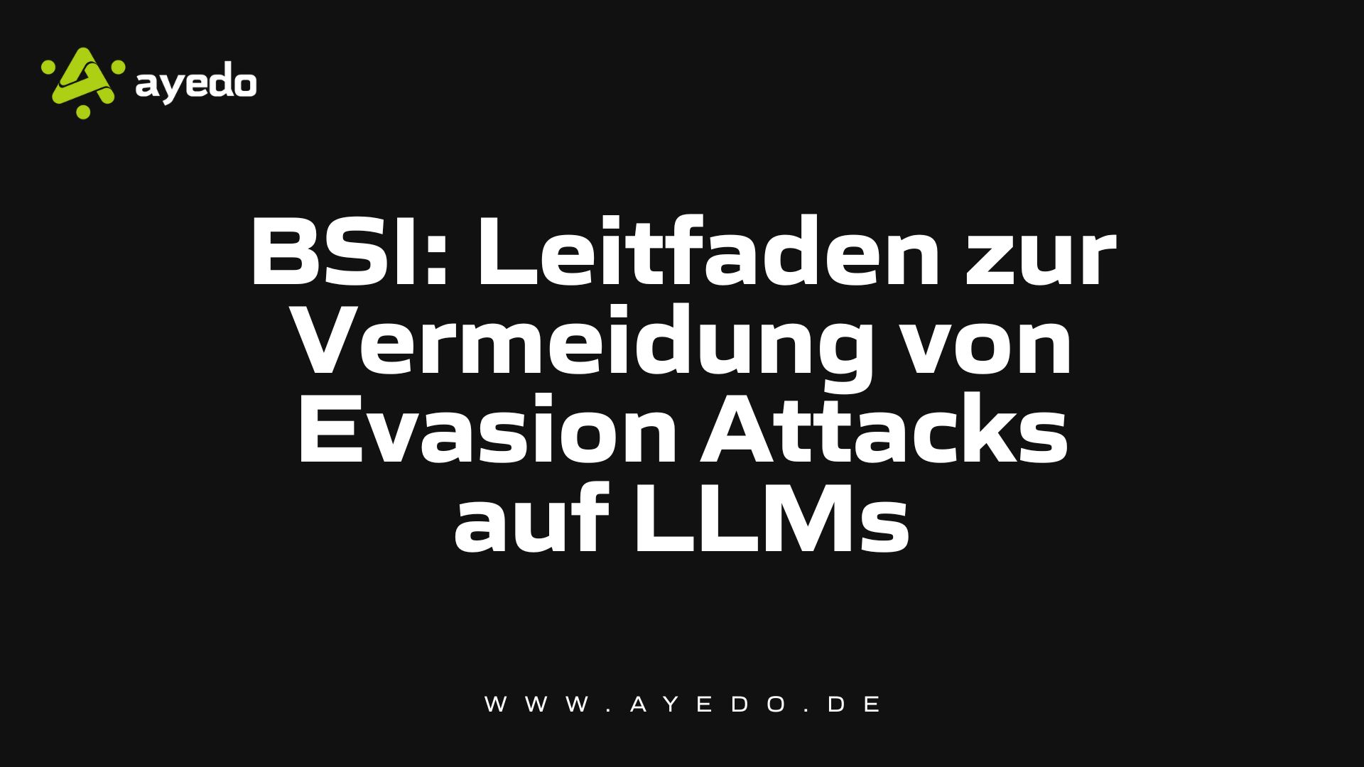 BSI: Guide to Avoiding Evasion Attacks on LLMs