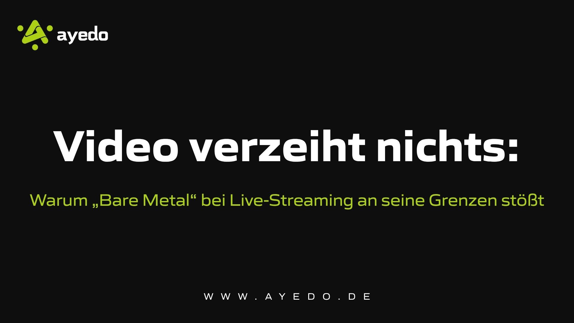 Video Tolerates No Errors: Why 'Bare Metal' Hits Its Limits in Live Streaming