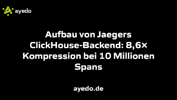 Aufbau von Jaegers ClickHouse-Backend: 8,6× Kompression bei 10 Millionen Spans